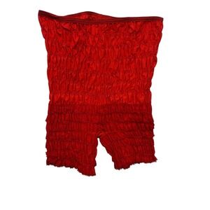 VTG‎ 80s Malco Modes Red Ruffle Bloomer Shorts L Burlesque Retro Pin Up Costume